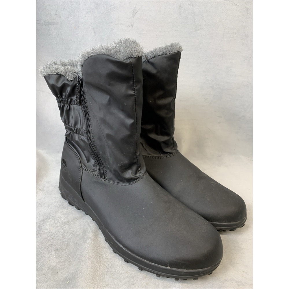 Totes Snow‎ Boots Women's Size 10 M Rikki Black Faux Fur Lined Zip Up